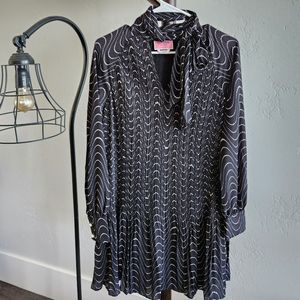 Kate Spade Dress New York Women's Black Wavy Dot Shift dress size 0